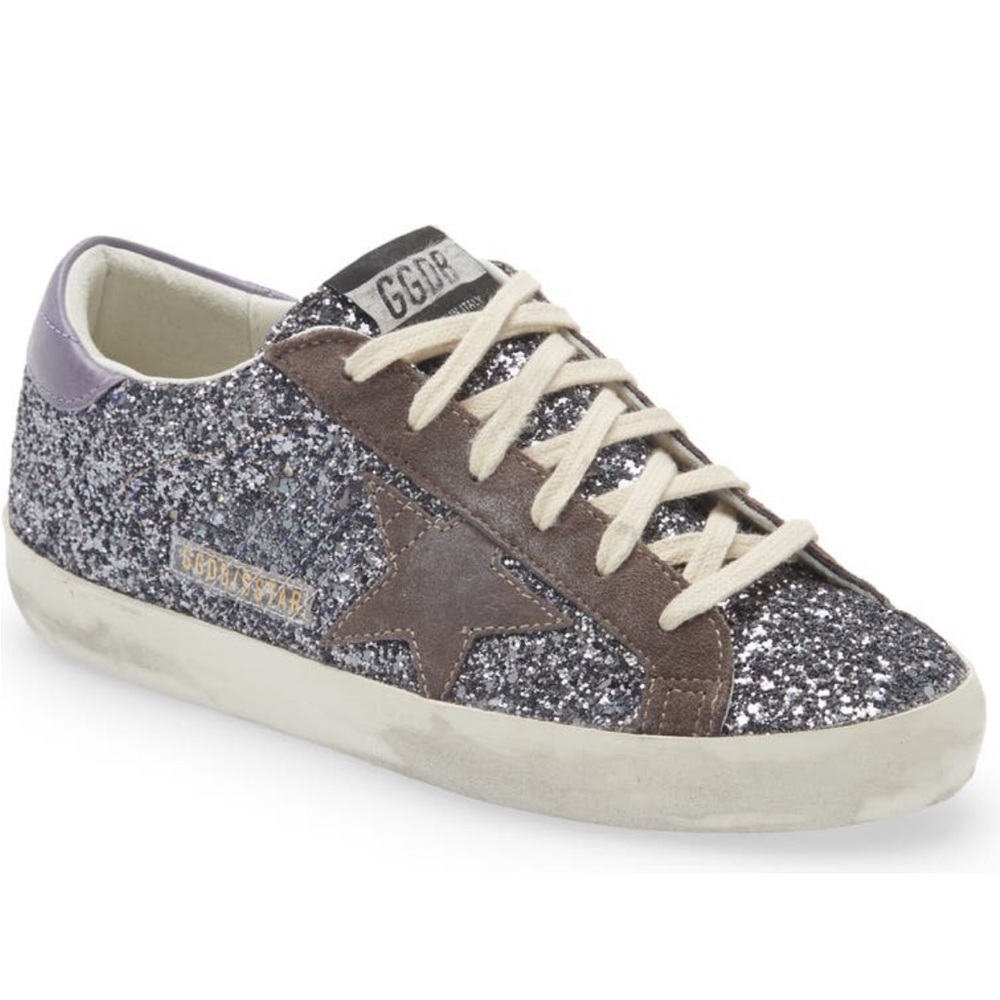 Golden Goose Super Star Low Top Sneaker - Glitter Sparkle - Size 8 - Brand New